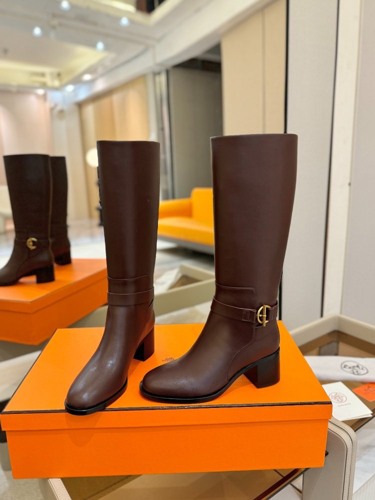 Сапоги Hermes Justine кожаные женские фото 5