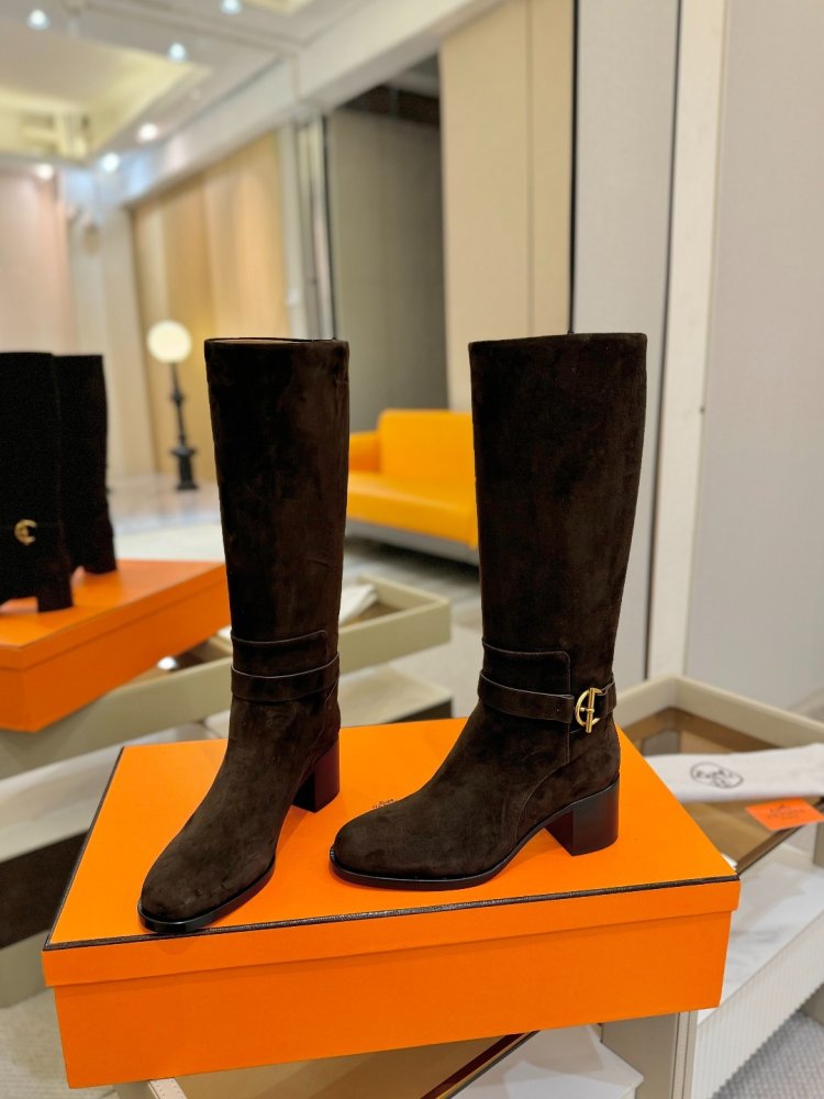 Сапоги Hermes Justine кожаные женские фото 5