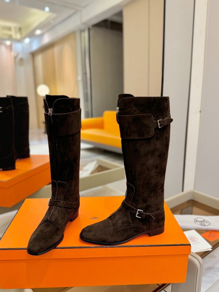 Сапоги Hermes Justine кожаные женские фото 6