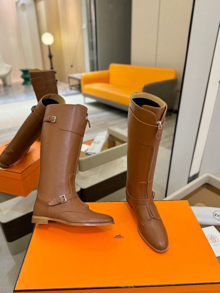 Сапоги Hermes Justine кожаные женские фото 6