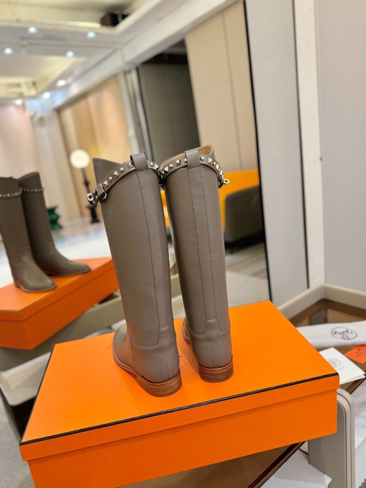 Сапоги Hermes Justine кожаные женские фото 6