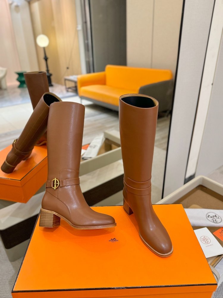 Сапоги Hermes Justine кожаные женские фото 6