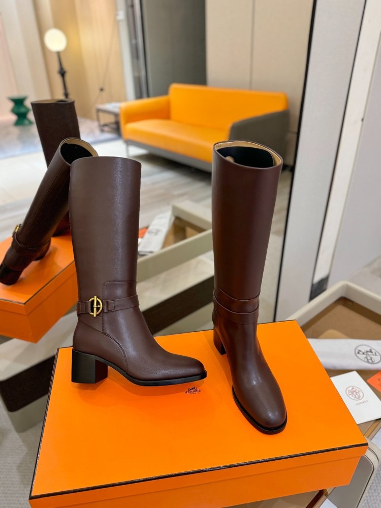 Сапоги Hermes Justine кожаные женские фото 6