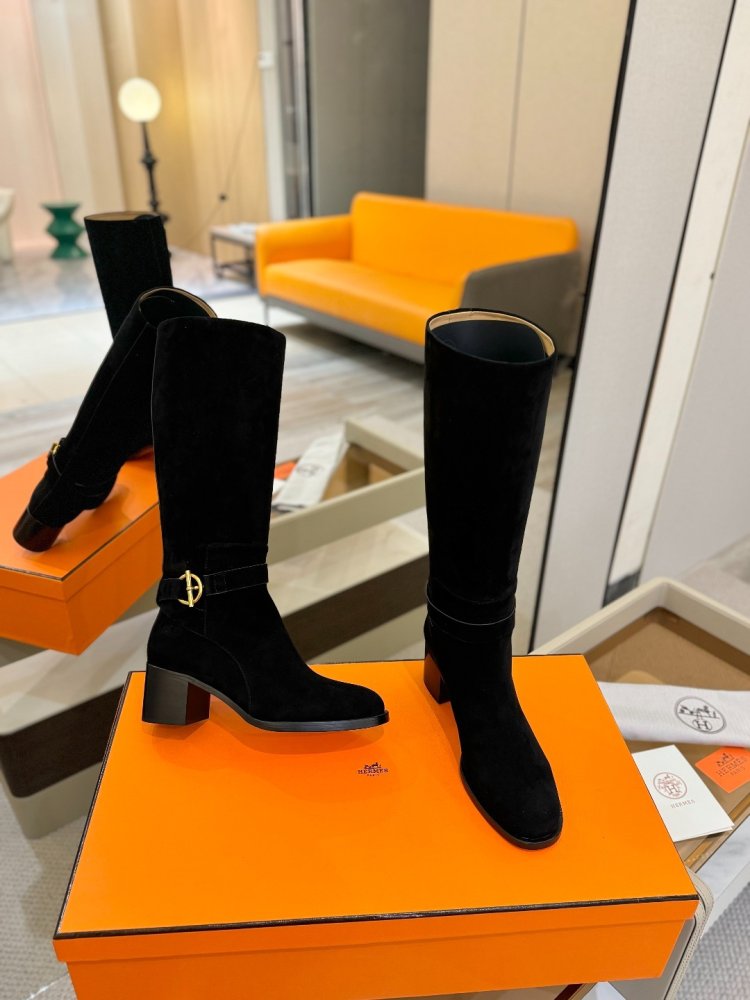 Сапоги Hermes Justine кожаные женские фото 6