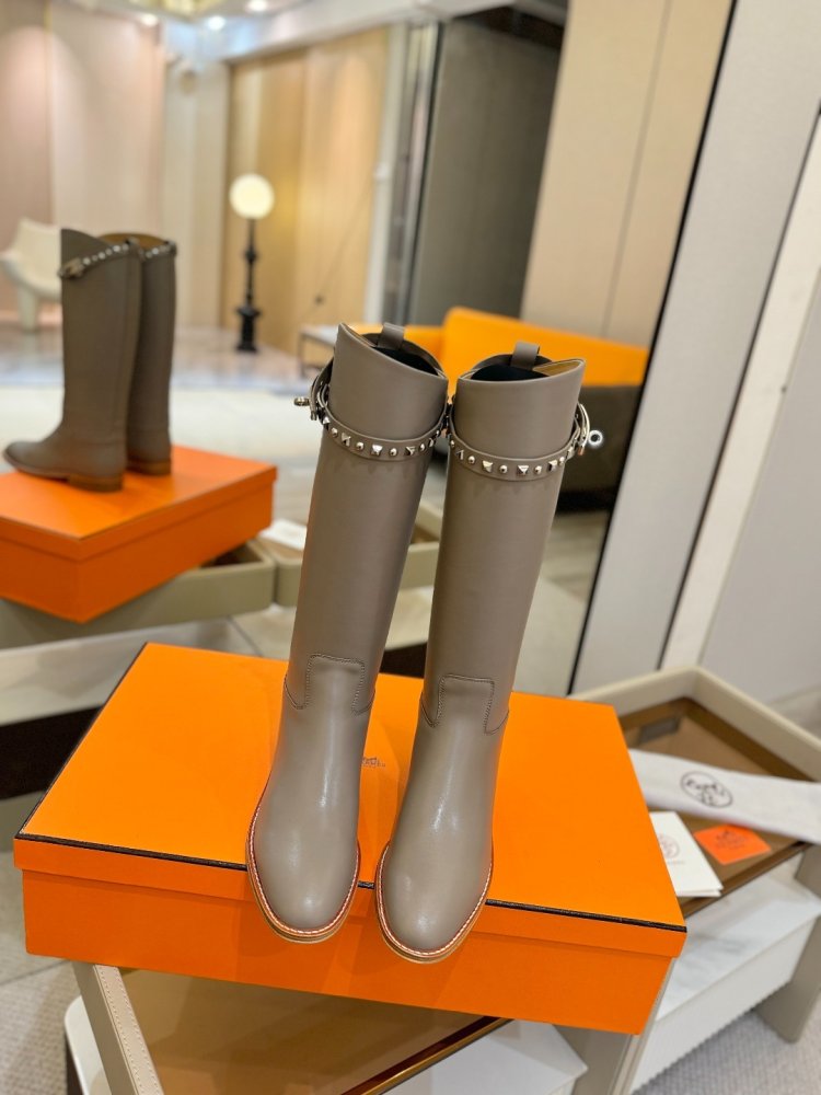 Сапоги Hermes Justine кожаные женские фото 7