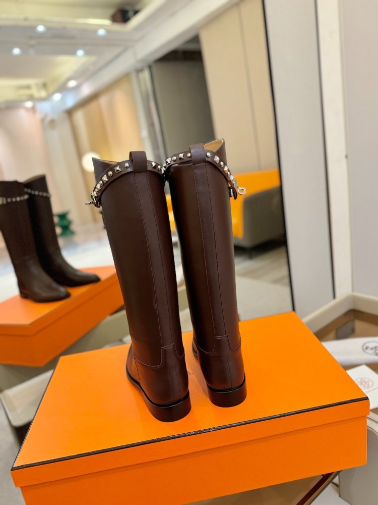 Сапоги Hermes Justine кожаные женские фото 7