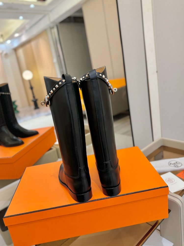 Сапоги Hermes Justine кожаные женские фото 7