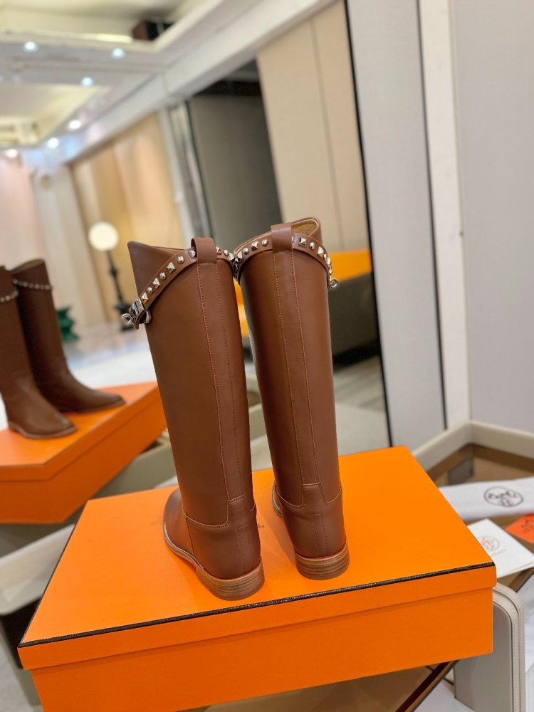 Сапоги Hermes Justine кожаные женские фото 7