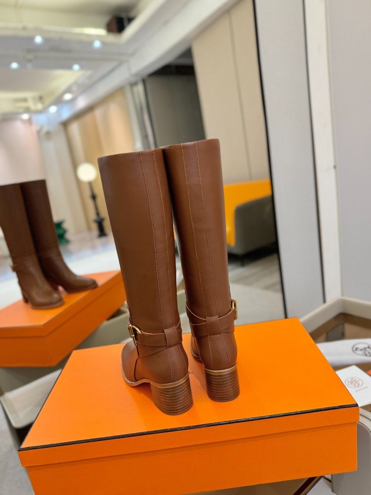 Сапоги Hermes Justine кожаные женские фото 7