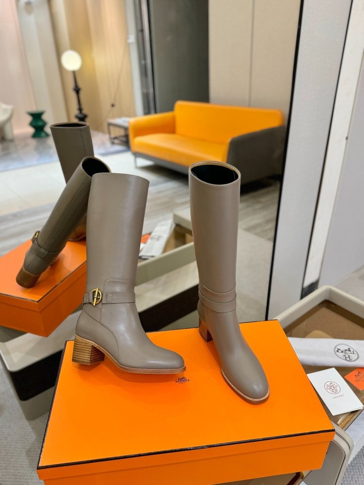 Сапоги Hermes Justine кожаные женские фото 7