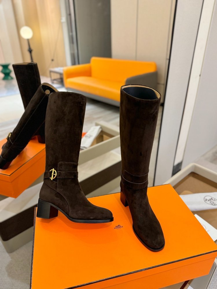 Сапоги Hermes Justine кожаные женские фото 7