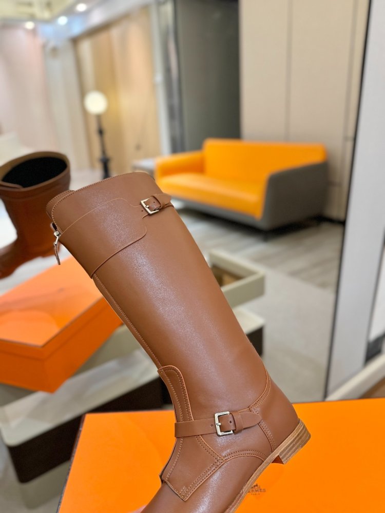 Сапоги Hermes Justine кожаные женские фото 8