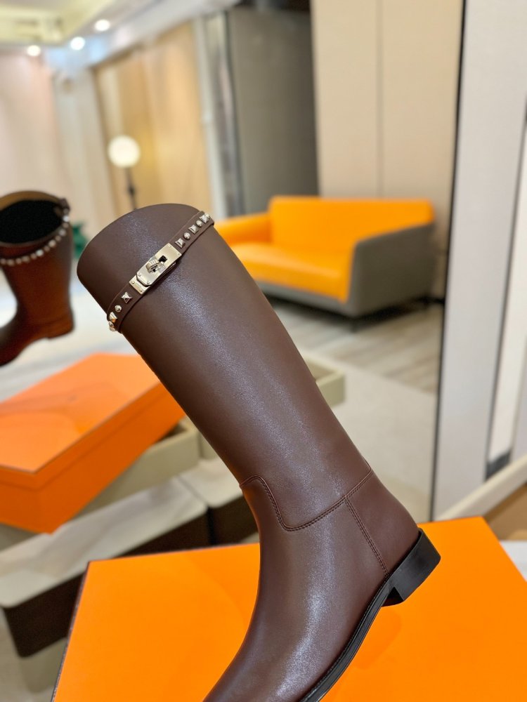 Сапоги Hermes Justine кожаные женские фото 8