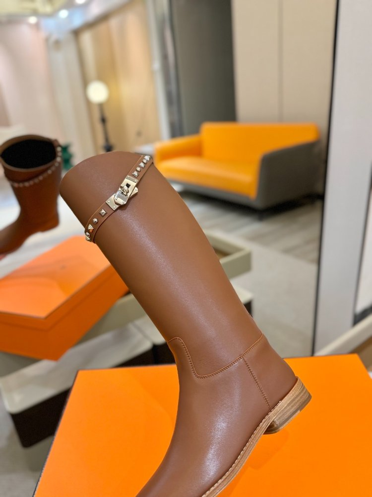 Сапоги Hermes Justine кожаные женские фото 8