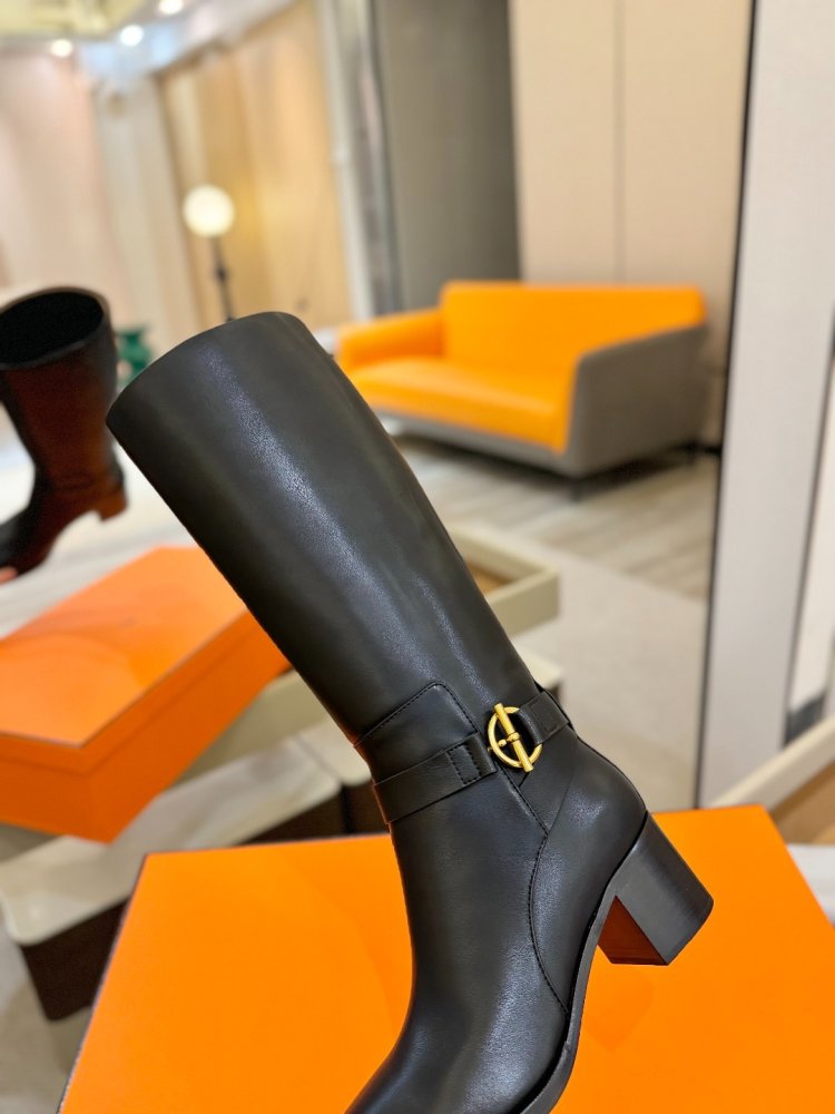 Boots Hermes Justine leather women's фото 8