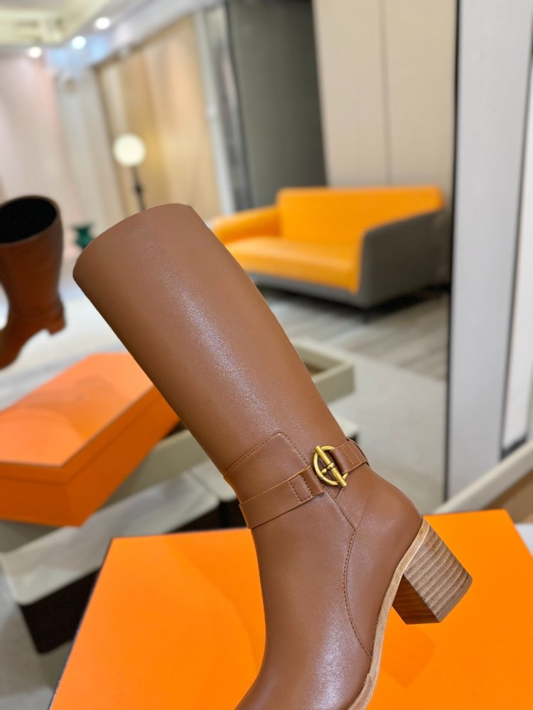 Сапоги Hermes Justine кожаные женские фото 8