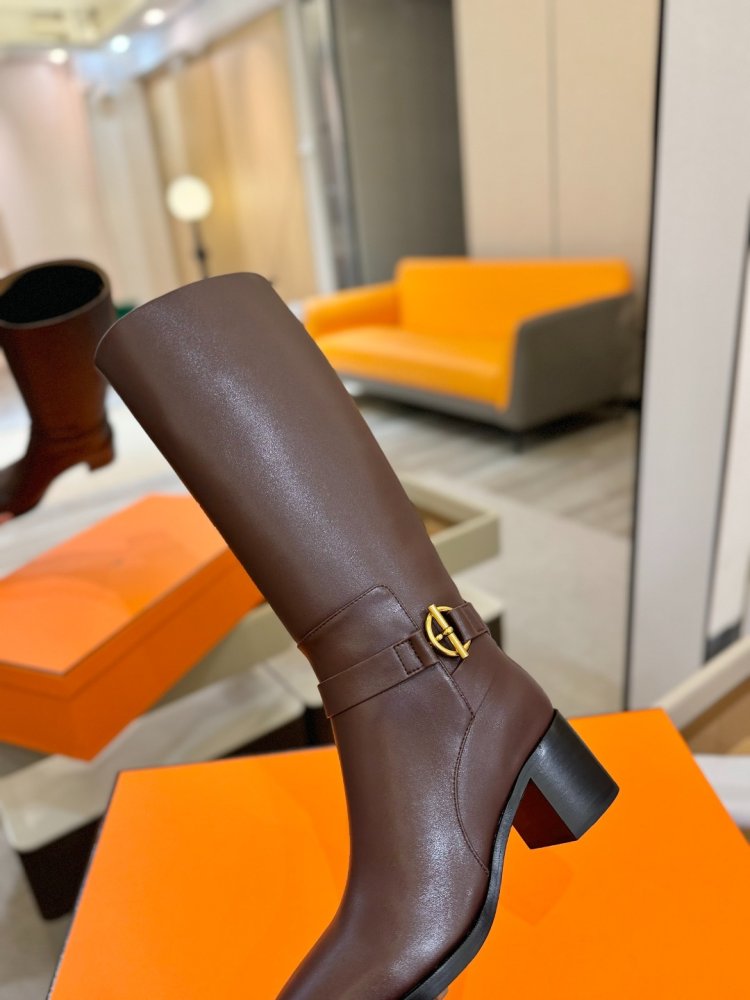 Сапоги Hermes Justine кожаные женские фото 8