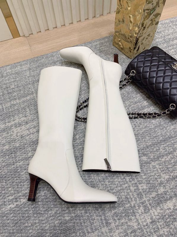 Сапоги кожаные белые женские фото 2
