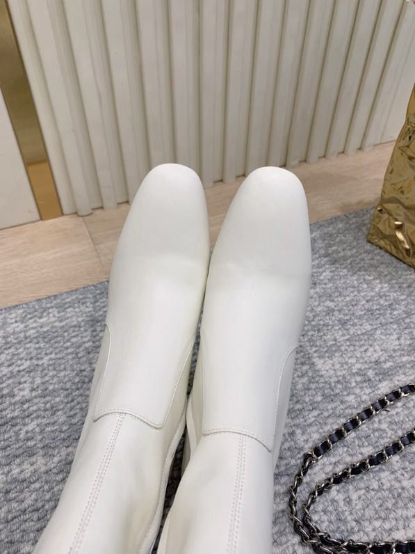 Сапоги кожаные белые женские фото 3