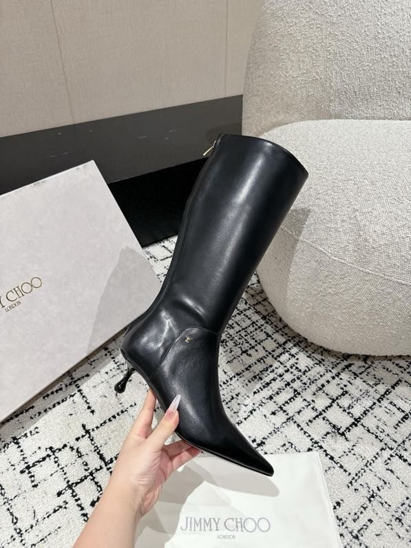 Чоботи шкіряні на підборах 5 см