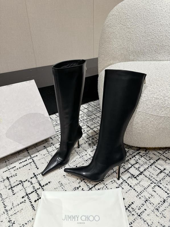 Boots leather on stud 10 cm фото 5