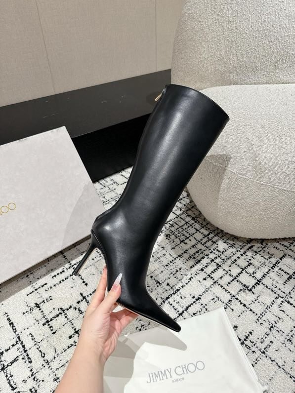 Boots leather on stud 10 cm фото 7