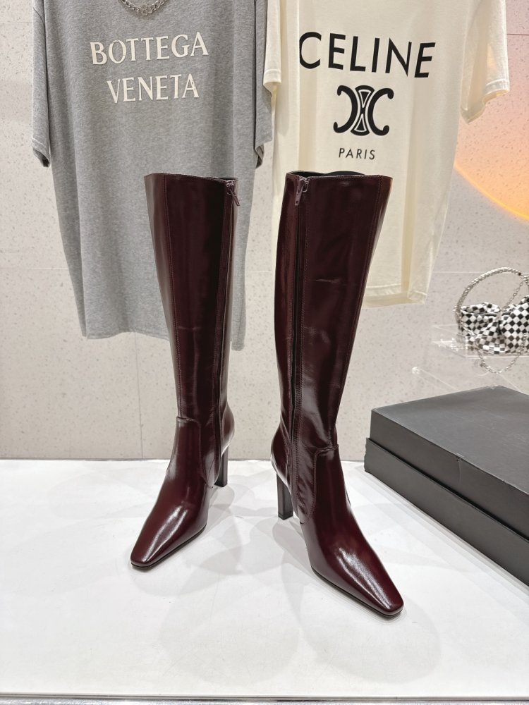 Сапоги кожаные на высоком каблуке фото 2