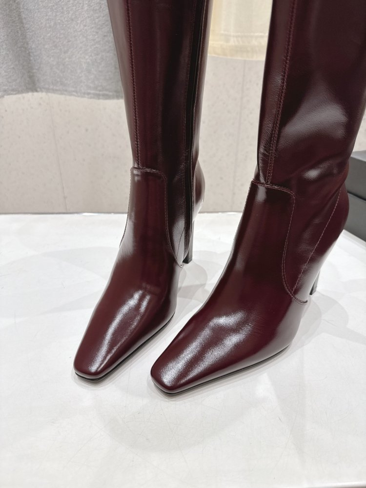 Сапоги кожаные на высоком каблуке фото 7