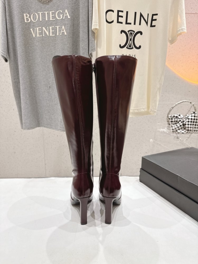 Сапоги кожаные на высоком каблуке фото 8