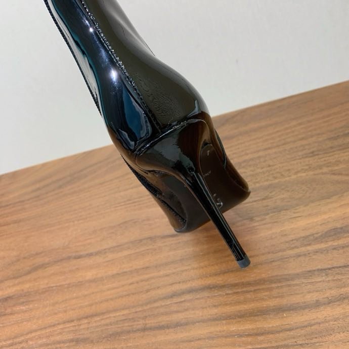Сапоги кожаные с острым носком и высоким каблуком фото 4