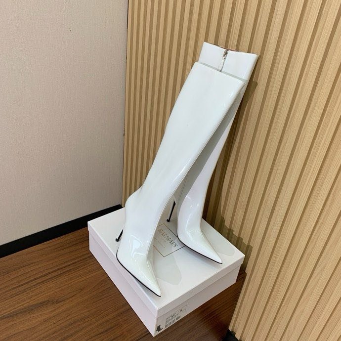 Сапоги кожаные с острым носком и высоким каблуком фото 5