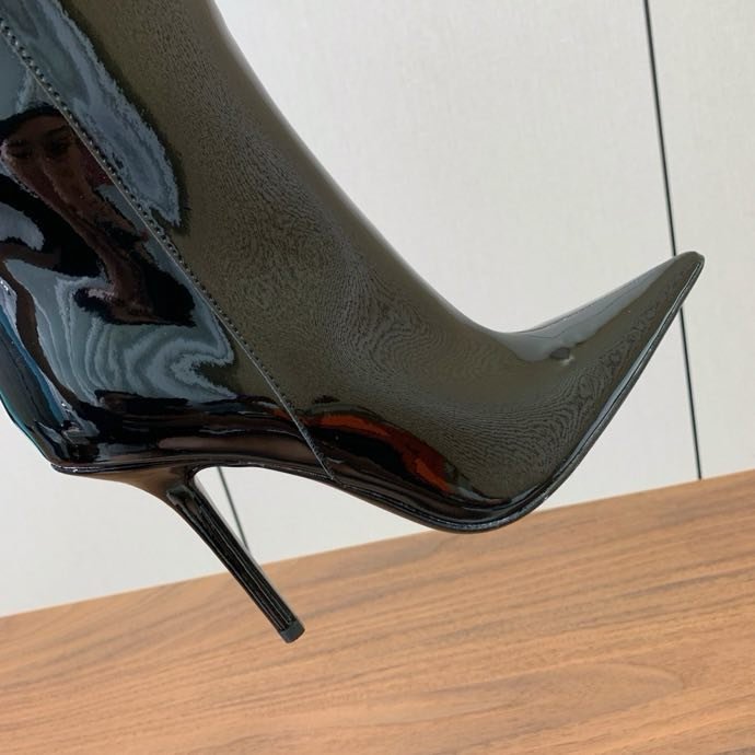 Сапоги кожаные с острым носком и высоким каблуком фото 6