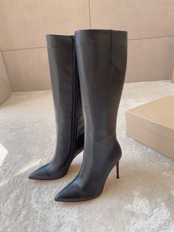 Boots leather women's on stud