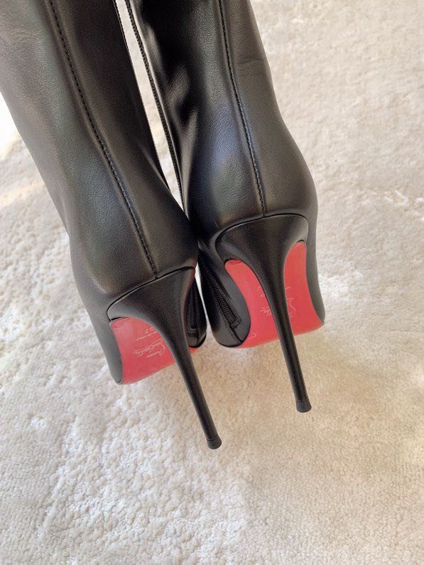 Boots leather women's on stud фото 3