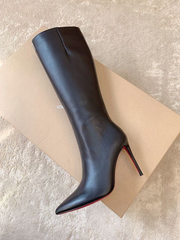 Boots leather women's on stud фото 7