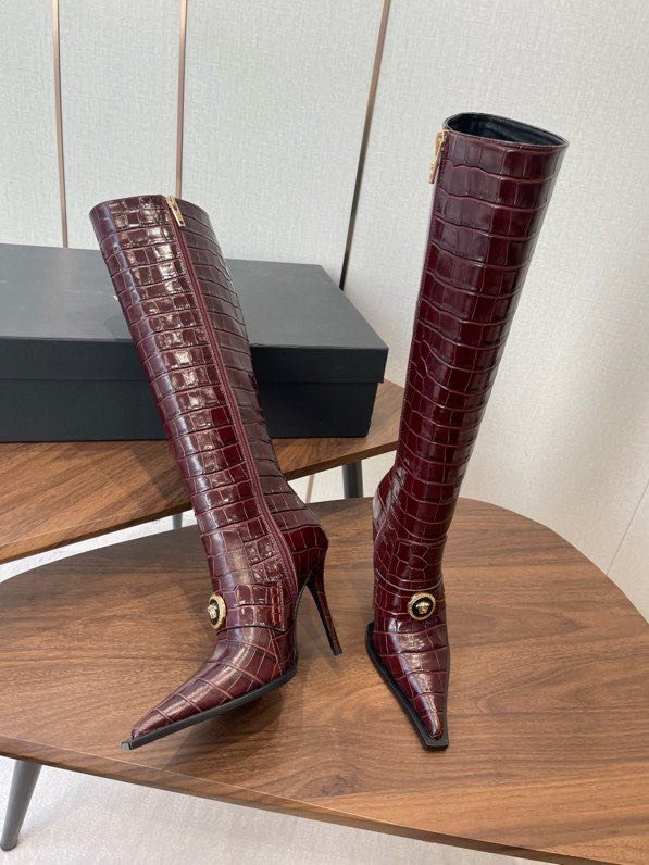 Сапоги кожаные женские на высоком каблуке фото 2