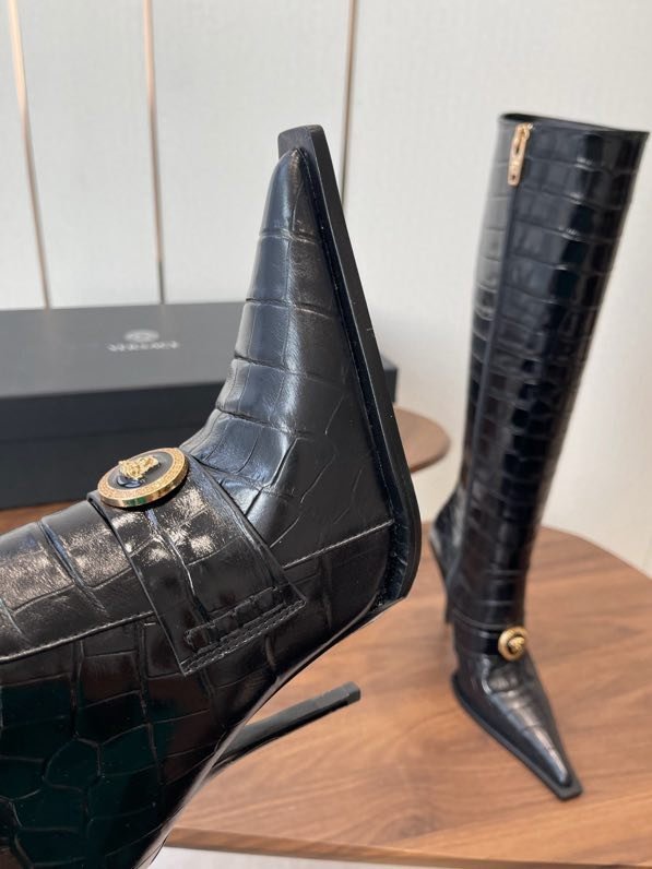 Сапоги кожаные женские на высоком каблуке фото 3