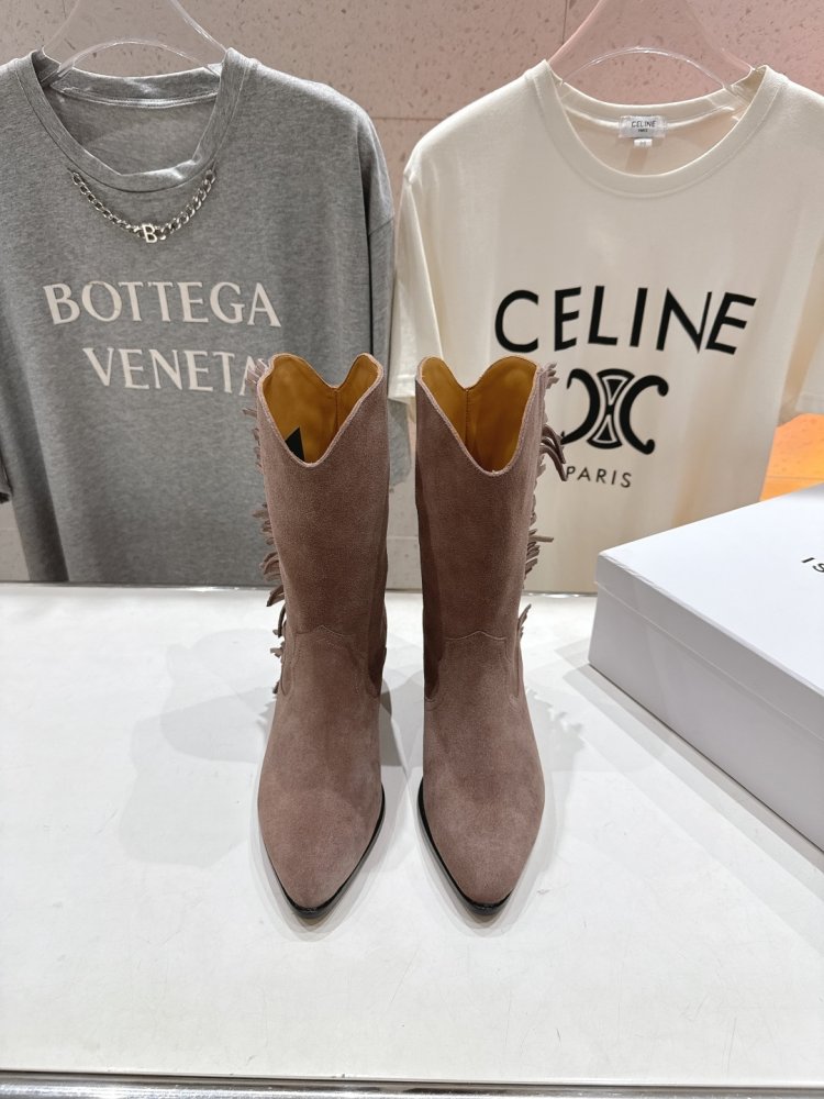 Сапоги кожаные женские с острым носком