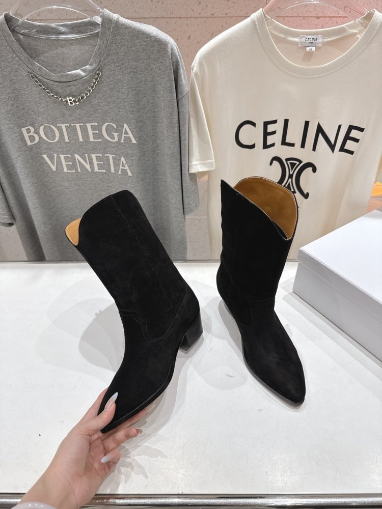 Сапоги кожаные женские с острым носком фото 4