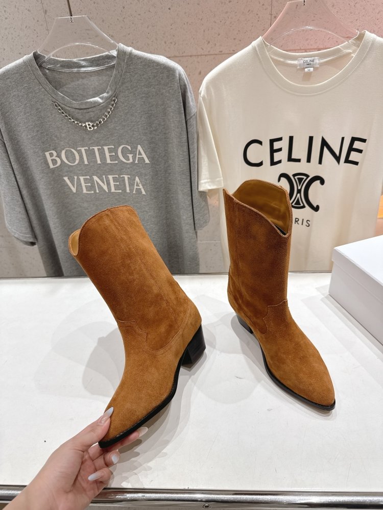 Сапоги кожаные женские с острым носком фото 4