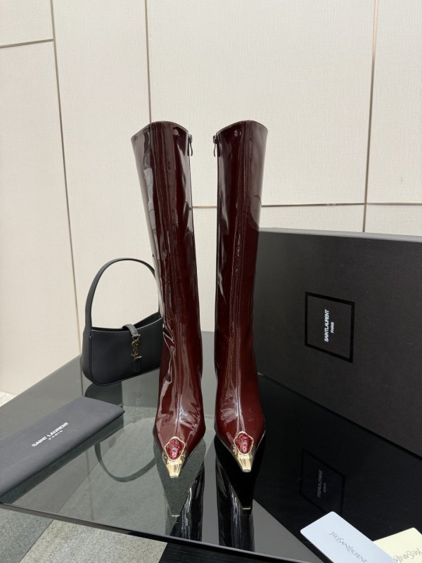 Чоботи на високому підборах з металевим носком фото 2