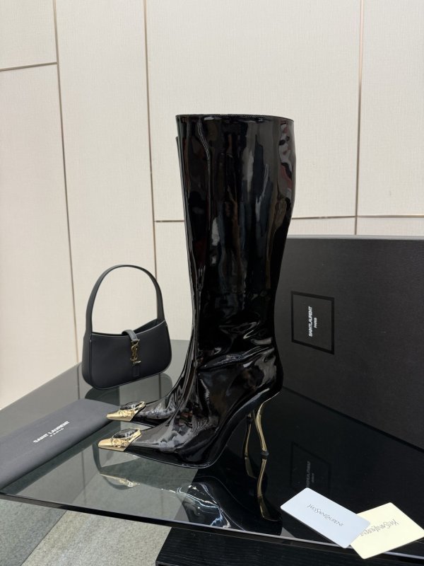 Чоботи на високому підборах з металевим носком фото 3