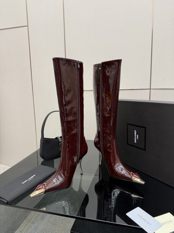 Чоботи на високому підборах з металевим носком фото 5