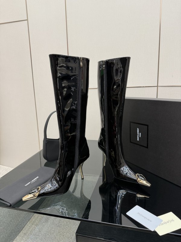 Чоботи на високому підборах з металевим носком фото 5