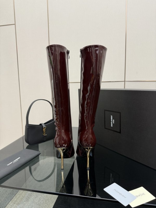 Чоботи на високому підборах з металевим носком фото 6