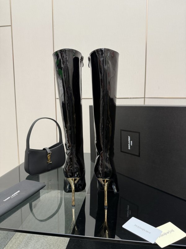 Чоботи на високому підборах з металевим носком фото 6