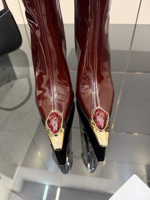 Чоботи на високому підборах з металевим носком фото 8