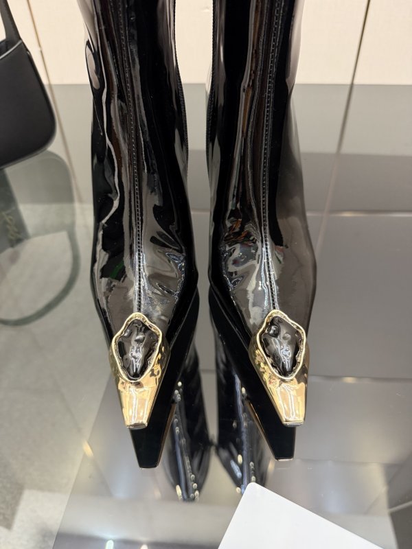 Чоботи на високому підборах з металевим носком фото 8