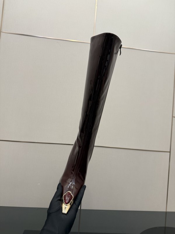 Чоботи на високому підборах з металевим носком фото 9