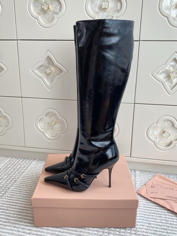 Сапоги с острым носком и высоким каблуком Cat Heel